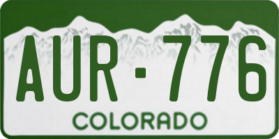 CO license plate AUR776