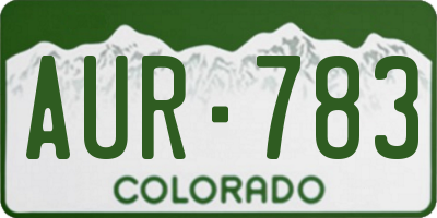 CO license plate AUR783