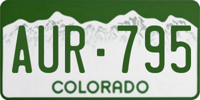 CO license plate AUR795