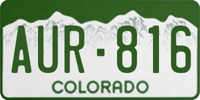 CO license plate AUR816
