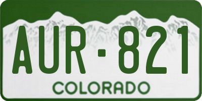 CO license plate AUR821