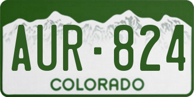 CO license plate AUR824