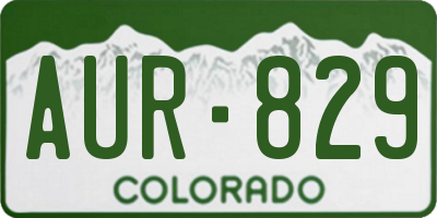 CO license plate AUR829