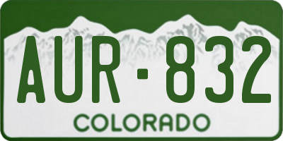 CO license plate AUR832