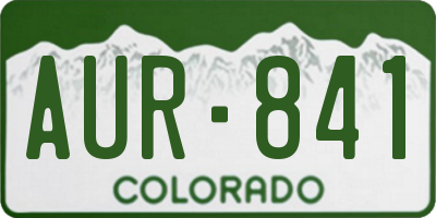 CO license plate AUR841