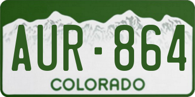 CO license plate AUR864