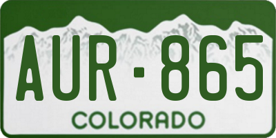 CO license plate AUR865