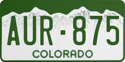 CO license plate AUR875