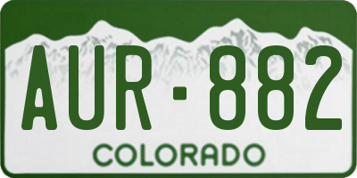 CO license plate AUR882