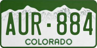 CO license plate AUR884