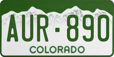 CO license plate AUR890