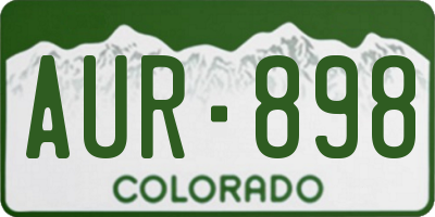 CO license plate AUR898