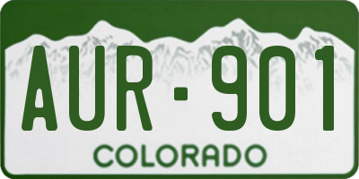 CO license plate AUR901