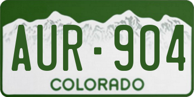 CO license plate AUR904