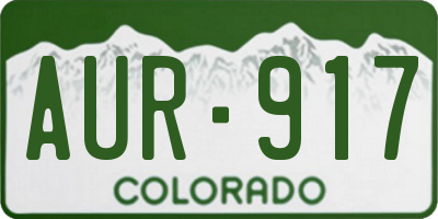 CO license plate AUR917