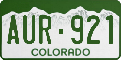 CO license plate AUR921