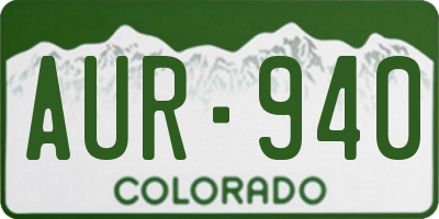 CO license plate AUR940
