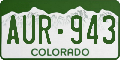 CO license plate AUR943