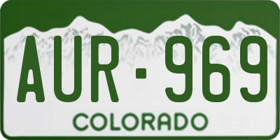 CO license plate AUR969