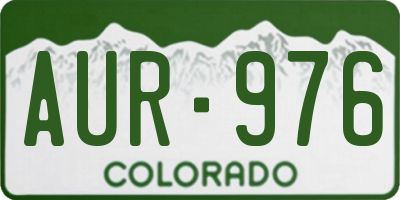 CO license plate AUR976