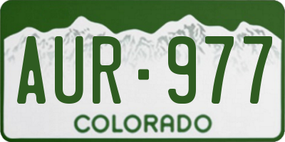 CO license plate AUR977