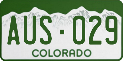 CO license plate AUS029