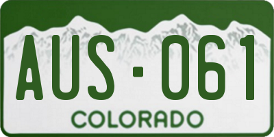 CO license plate AUS061