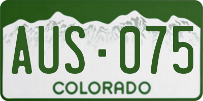 CO license plate AUS075