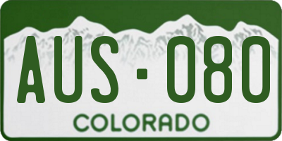 CO license plate AUS080