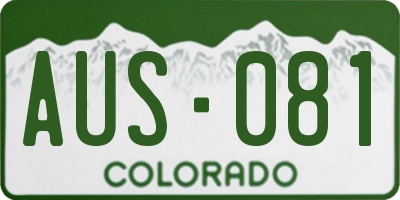 CO license plate AUS081