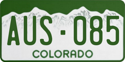 CO license plate AUS085