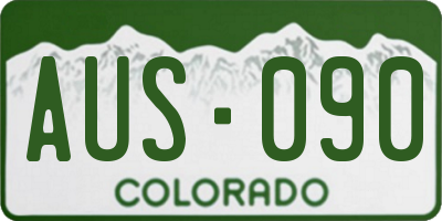 CO license plate AUS090