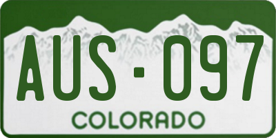 CO license plate AUS097