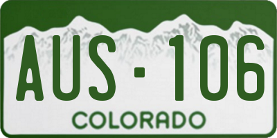 CO license plate AUS106