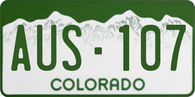CO license plate AUS107