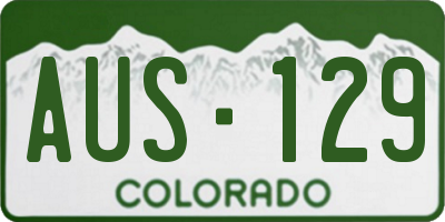 CO license plate AUS129