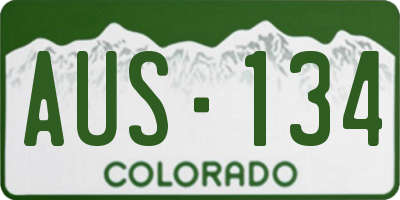 CO license plate AUS134