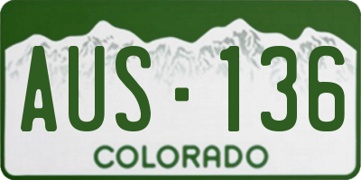 CO license plate AUS136