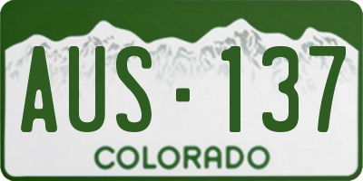 CO license plate AUS137