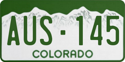 CO license plate AUS145