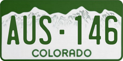 CO license plate AUS146