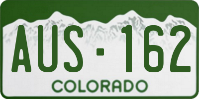 CO license plate AUS162