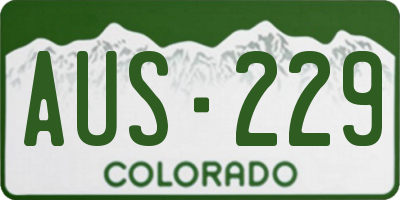 CO license plate AUS229
