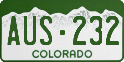 CO license plate AUS232