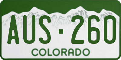 CO license plate AUS260