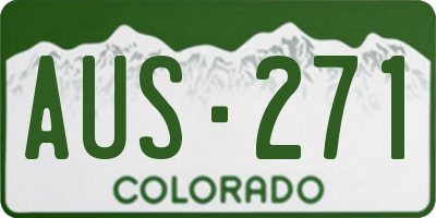 CO license plate AUS271