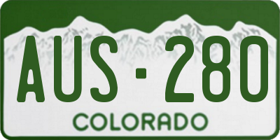 CO license plate AUS280