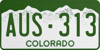 CO license plate AUS313