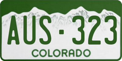 CO license plate AUS323