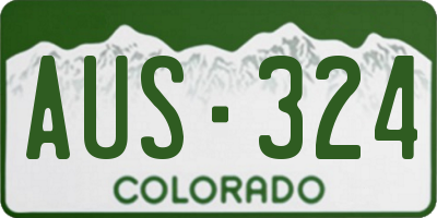 CO license plate AUS324